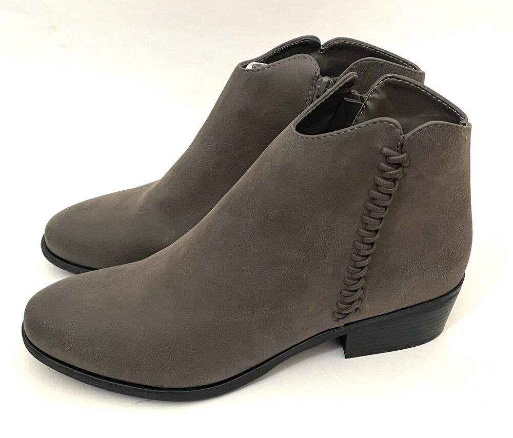 MIA Braided Zipper Bootie Boot Gray Size 11 NEW